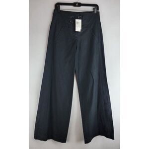 BCBGMaxAzria Black Wide-Leg High-Rise Pants